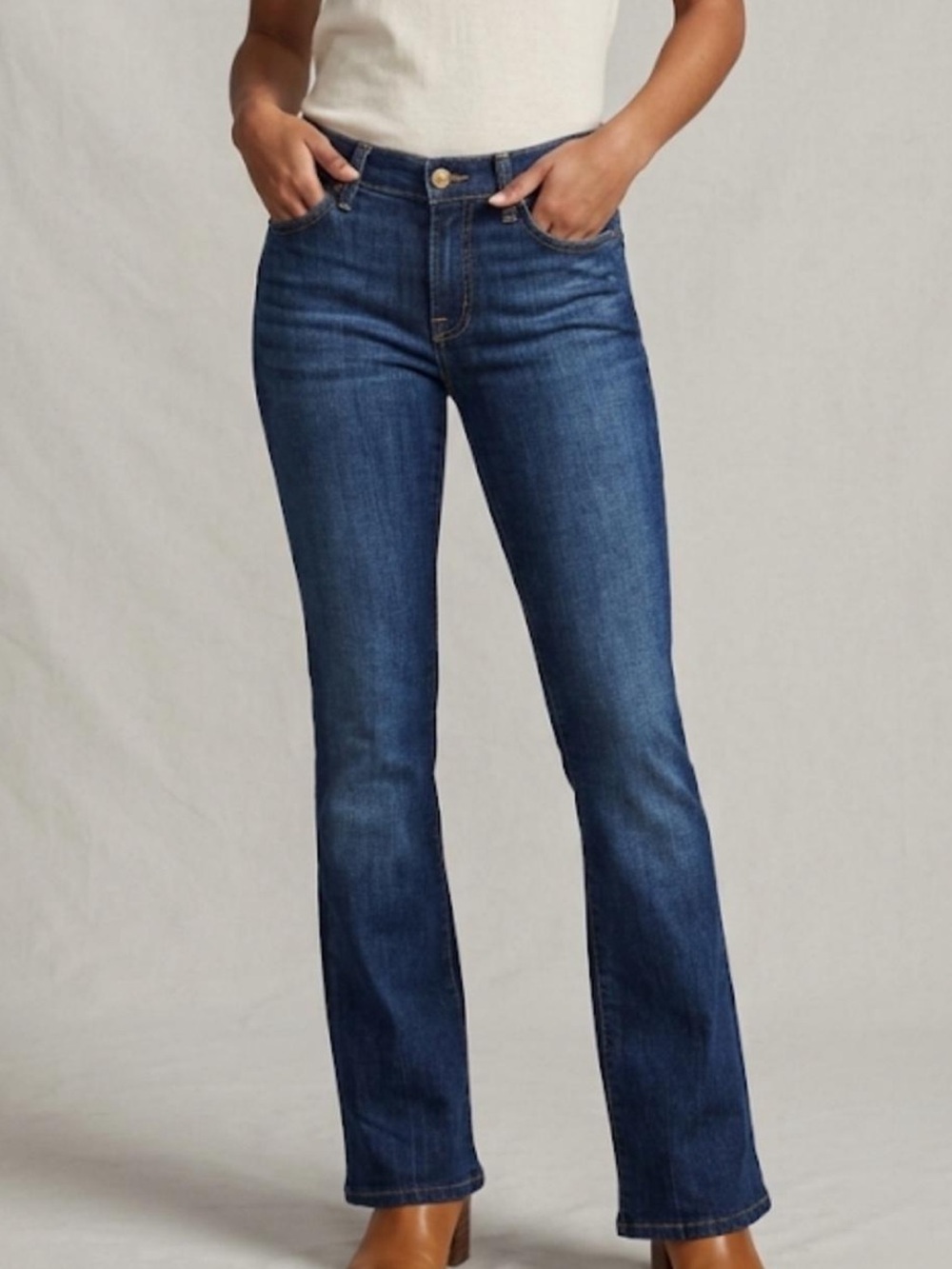 7 For All Mankind Dark Indigo Leggy Mid-Rise Bootcut Jeans